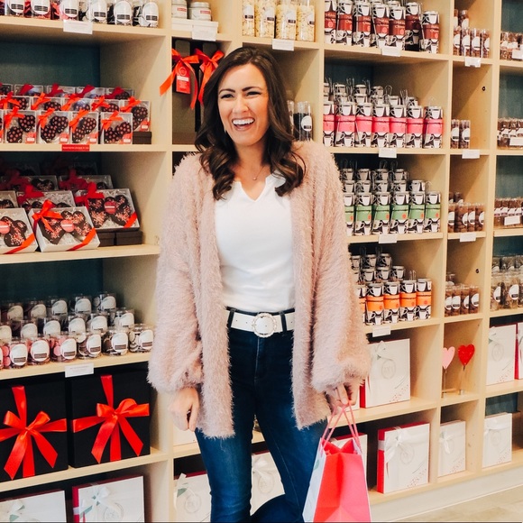 Pink Fuzzy Cardigan - Picture 2 of 2